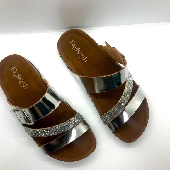 Belt Buckle Glitter Sandals - Picture 14 of 16